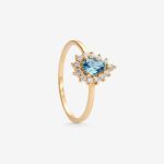 Anillo TOPACIO AZUL en oro amarillo 18k